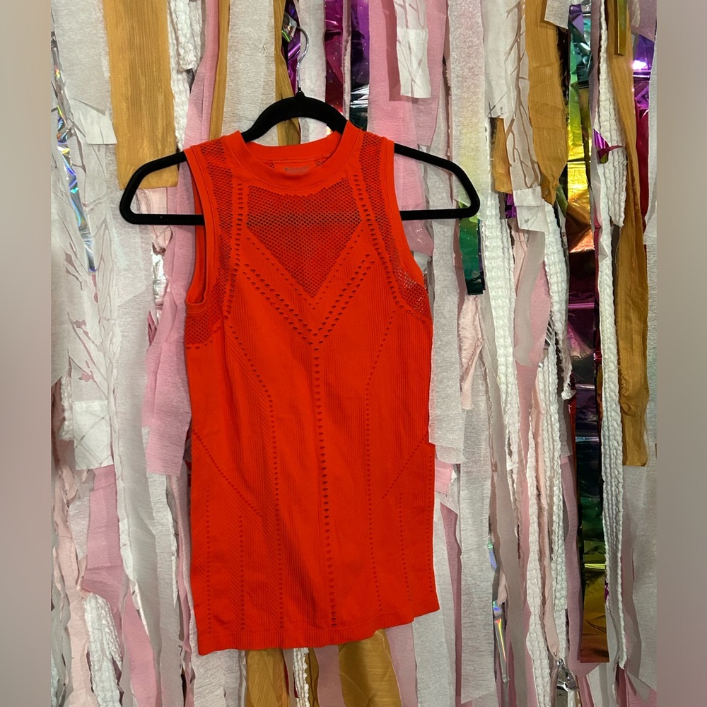 Athleta Orange seamless laser cut tank XS